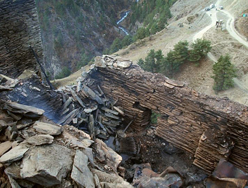 Tsibari village after fire, December 2, 2010. Photo by Chief Department of the Ministry for Emergencies for Dagestan