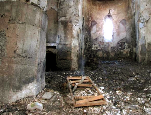 Inside the burned down Church Surb Nshan in Tbilisi, January 11, 2012. Photo: http://times.am