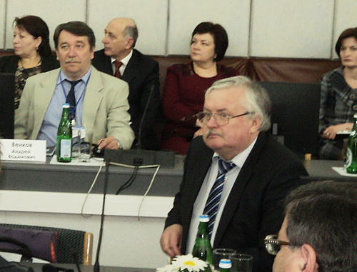 Participants of the international scientific conference "Adygs (Circassians): History and Modernity" in the Kabardino-Balkarian State University (KBSU). Nalchik, April 25, 2014. Photo by Luiza Orazaeva for the "Caucasian Knot"