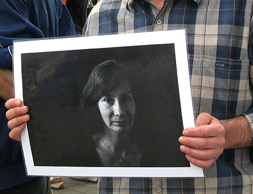 Political ralley in memory of murdered activist Natalya Estemirova. Moscow, Novopushkinsky square, July 23, 2009. Photo by the "Caucasian Knot"