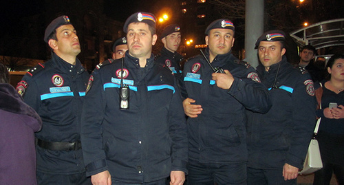 The police in Yerevan 25.02.16. Photo by Tigran Petrosyan for the "Caucasian Knot"