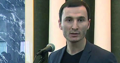 Bagaudin Khautiev, Chairman of the Council of youth organizations of Ingushetia. Screenshot of a video by the user Musa Nalghiev https://www.youtube.com/watch?v=xD7P3tYkC4E