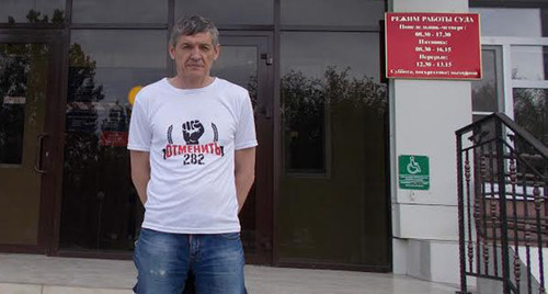 Igor Stenin on 04.05.2016 after the debates in the trial. Photo by Yelena Grebenyuk for the "Caucasian Knot"