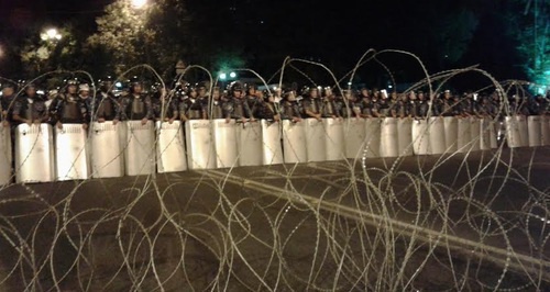 The participants of the protest action in Yerevan on July 30, 2016. Photo by Tigran Petrosyan for the "Caucasian Knot"