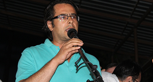 Leader of the movement "Get up, Armenia!" Andrias Gukasyan at the protest action in Yerevan, July 24, 2016. Photo by Tigran Petrosyan for the ‘Caucasian Knot’. 