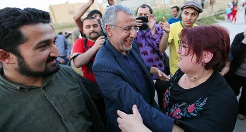 Intigam Aliev (left) and Khadija Ismayilova. Photo by Aziz Karimov for the ‘Caucasian Knot’. 