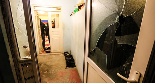 Broken windows and doors during the clashes in Nardaran. November 26, 2015. Photo by Aziz Karimov for the "Caucasian Knot"