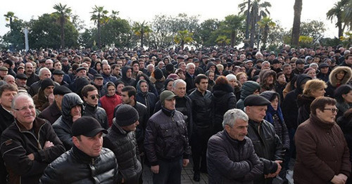 Oppositionists' rally. Sukhumi, December 15, 2016. Photo: Sputnik/Tomas Tkhaytsuk