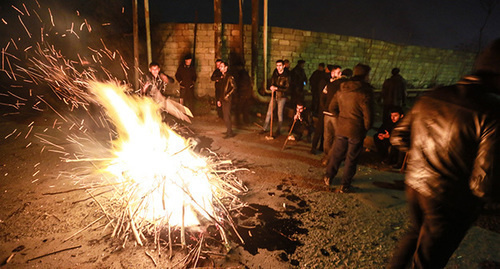 Protest rally in the village of Nardaran, November 21, 2015. Photo by Aziz Karimov for the 'Caucasian Knot'. 