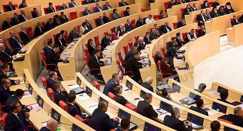 Parliament of Georgia. Photo: © Sputnik / Alexander Imedashvili
http://sputnik-georgia.ru/politics/20161229/234393618/Parlament-prinjal-rezoljuciju-O-vneshnej-politike-Gruzii.html
