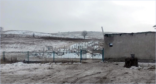 Cemetery. Black spot is a place of mass graves. Photo by Nikolai Petrov for the 'Caucasian Knot'. 