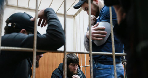 The defendants in the case of the Boris Nemtsov's murder. Photo: Anton Denisov (RFE/RL)