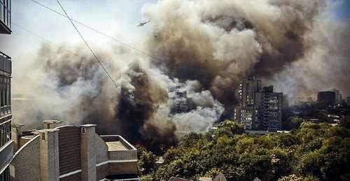 Fire in Rostov-on-Don. © Photo from the page instagram.com/henry_boatman/