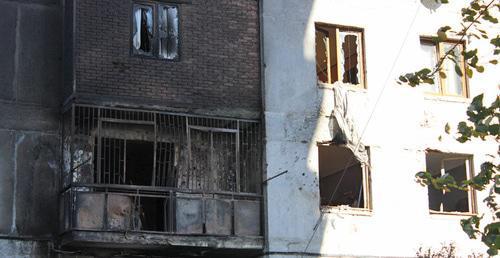 The balcony and windows of the apartment where suspected militants were blocked. Tbilisi, November 26, 2017. Photo by Inna Kukudjanova for the "Caucasian Knot"