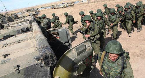 Soldiers hold exercises. Photo by the press service of the South Federal District