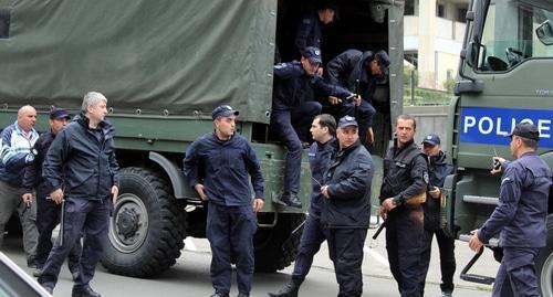 Special fighters near the protest action "For our freedom". Tbilisi, May 12, 2018. Photo by Inna Kukudjanova for the "Caucasian Knot"