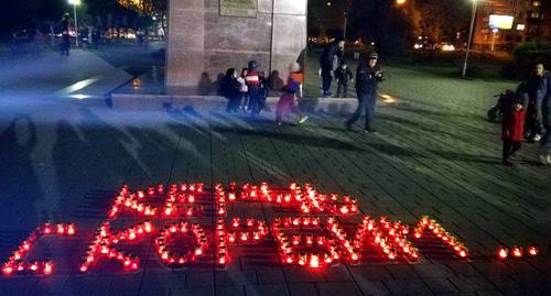 A memorial in Vladikavkaz dedicated to the victims to an attack at the Kerch Polytechnic College. Photo by Emma Marzoeva for the "Caucasian Knot"