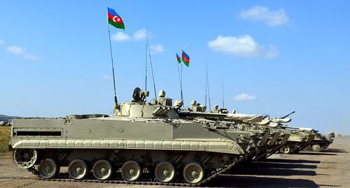 Military vehicles of the Azerbaijani Army. Photo: https://mod.gov.az/ru/foto-arhiv-045/