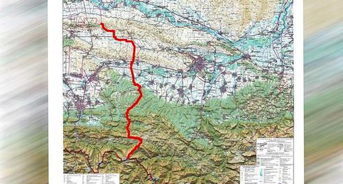 Map of new border between Ingushetia and Chechnya. Photo: press service of the government of Ingushetia