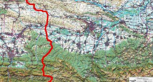 The map of the new border between Ingushetia and Chechnya. Photo by the press service of the government of the Republic of Ingushetia