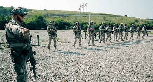 Fighters of the "Terek" rapid-response squadron. Screenshot of the video by the NTV TV Channel https://www.youtube.com/watch?v=pFdzTbLYuTQ