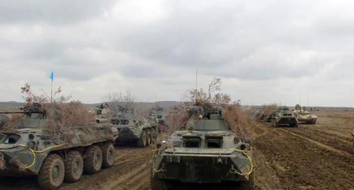 Military vehicles of the Azerbaijani army. Photo by the press service of the  Ministry of Defence for Azerbaijan https://mod.gov.az/ru/foto-arhiv-045/?gid=21985