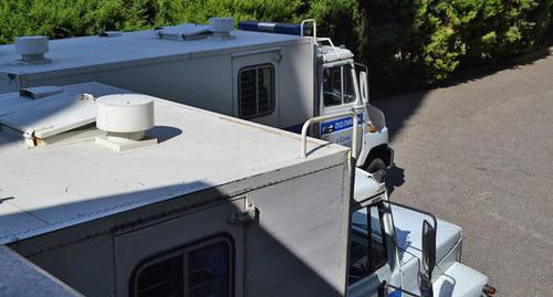 Prison trucks. Photo by Svetlana Kravchenko for the "Caucasian Knot"