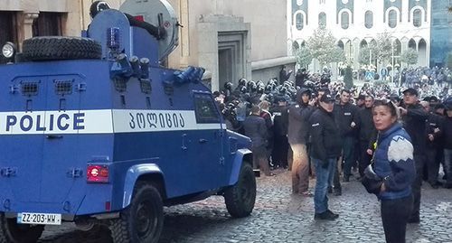 Special forces vehicle at the protest action in Tbilisi, November 18, 2019. Photo by Inna Kukudjanova for the Caucasian Knot