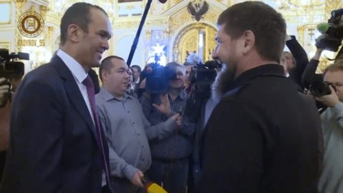 Head of Chuvashia Mikhail Ignatiev (left) and head of Chechnya Ramzan Kadyrov (right)