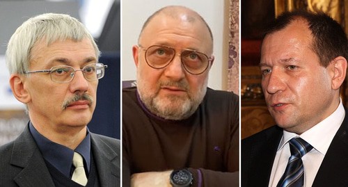 Oleg Orlov, Djambulat Umarov, Ruslan Kutaev. Photo: HRC 'Memorial', screenshot from video posted on Djambulat Umarov's Instagram account: https://www.instagram.com/p/B7y1DbFIQPf/, Foreign and Commonwealth Office