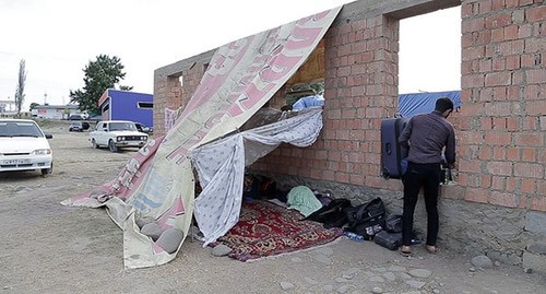 A temporary tent camp near the Dagestani village of Kullar. Screenshot of the video by the "Caucasian Knot"