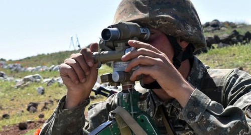 A soldier of the Armenian army. Photo by the press service of the Armenian Ministry of Defence https://mil.am/hy/news/8385