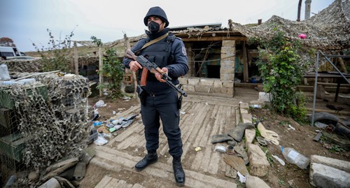 Azerbaijani law enforcer in Nagorno-Karabakh, November 18, 2020. Photo by Aziz Karimov for the Caucasian Knot