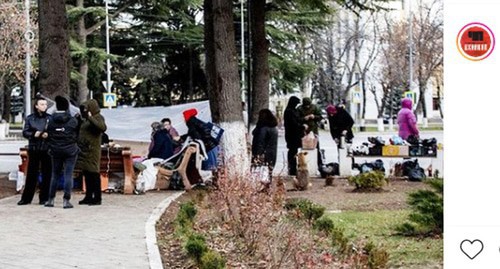 Protest action demanding to punish the persons responsible for the death of detained Inal Djabiev. Screenshot: http://www.instagram.com/p/CInMIvQrmPz/