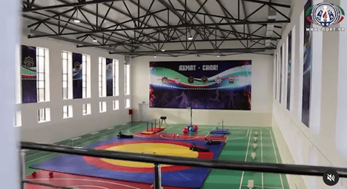 The sports complex in Bachi-Yurt named after Ramzan Kadyrov's son. Photo: screenshot of the video on minsport_chr Instagram https://www.instagram.com/p/CJOjoFMqFF0