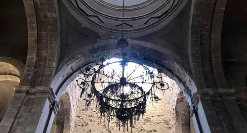 The church of Kazanchetsots Surb Amenaprkich in Shushi after shelling, October 20, 2020. Photo by Alvard Grigoryan for the Caucasian Knot