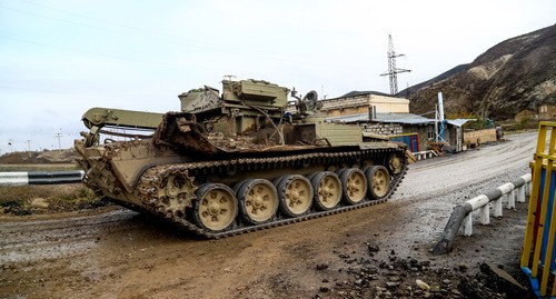 A burned-out tank, Nagorno-Karabakh, December 31, 2020. Photo by Aziz Karimov for the Caucasian Knot