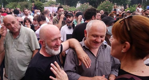 Participants of a rally in Tbilisi. July 12, 2021. Photo by Beslan Kmuzov for the "Caucasian Knot"