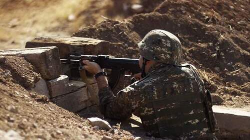 An Armenian soldier. Photo by the press service of the Armenian Ministry of Defence