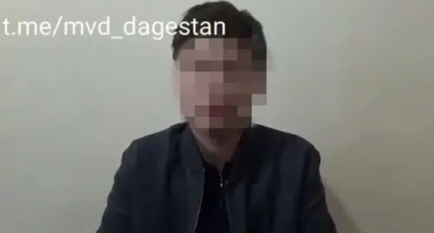 Interrogation of a ninth-grader suspected of fatally stabbing his classmate, October 11, 2021. Screenshot: http://t.me/mvd_dagestan