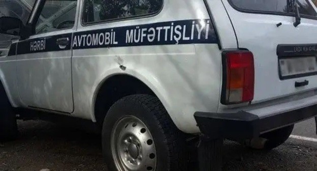 A vehicle with traces of shelling. Photo: http://t.me/Azerbaijan_MOD