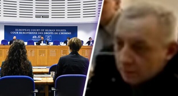 Hearing of the ECtHR, Vladimir Ivanov, the head of the Gelendjik Human Rights Centre. Photo by the press service of the European Court of Human Rights (ECtHR), screenshot of the video by  Volf1959 https://www.youtube.com/watch?v=QEZ-cThTYD. Collage by the "Caucasian Knot"