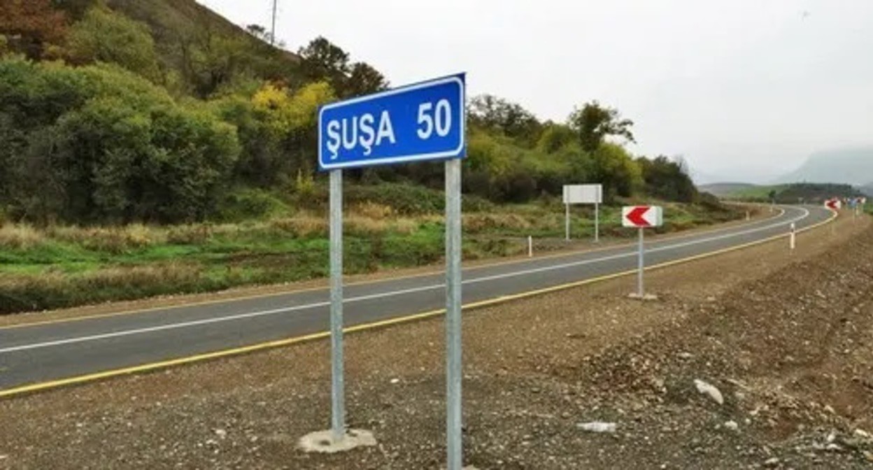 New road to Shusha. Photo: press service of the President of Azerbaijan, https://ru.president.az/articles/54040