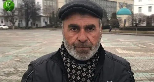 Murtazali Gasanguseinov. Screenshot of the video posted by the Caucasian Knot at: https://www.youtube.com/watch?v=k_MNnpzcd6I