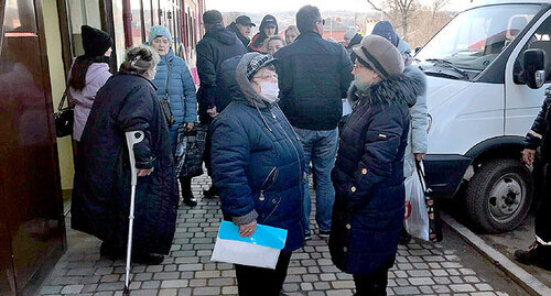 Refugees from Donbass in the town of Krasny Sulin. February 20, 2022. Photo by Sergey Snezhin for the "Caucasian Knot" 