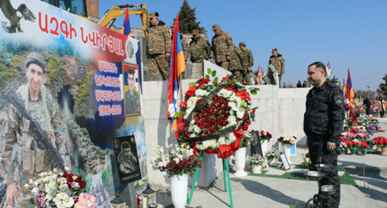 The Memorial Complex in Stepanakert, February 20, 2022. Photo by the press service of the Police of the Ministry of Internal Affairs of the Republic of Artsakh https://www.facebook.com/ArtsakhPolice/photos/pcb.1546898515676687/1546897995676739