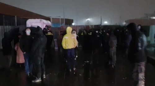 Protest action in Batumi. Image made from video posted at: https://www.facebook.com/batumelebi/videos/707112410484975/