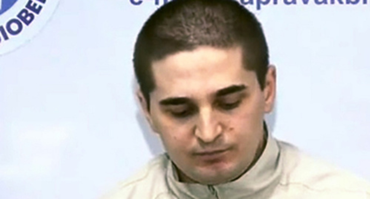 Inal Berov at a press conference in the HQ of Kabardino-Balkarian human rights centre, Nalchik, April 13, 2013. Photo: screenshot of the video posted at http://zapravakbr.ru