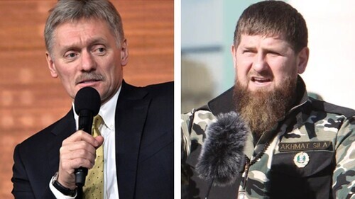 Dmitry Peskov, Ramzan Kadyrov. Photo by the Kremlin's press ofice Kremlin.ru; Chechnya Today news agency https://chechnyatoday.com/images/uploads/2022/03/30/CN0G8669.JPG