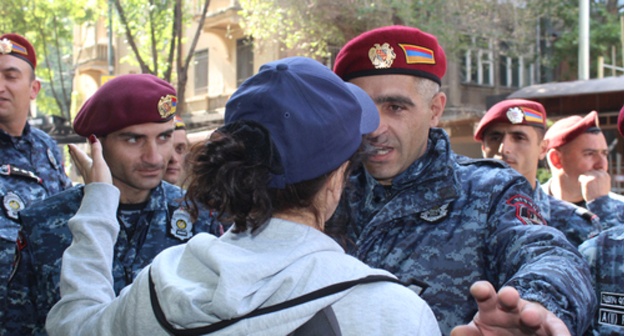 The Armenian police on the streets of Yerevan during the rallies. Photo by Tigran Petrosyan for the "Caucasian Knot"